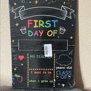 Double sided Colorful Kids' First/ Last Day Chalkboard Sign